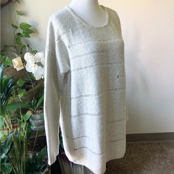 Lilla P Oatmeal 65%Cotton 10%Acrylic 10%Polyester Crew Neck Sweater size L - Picture 5 of 14
